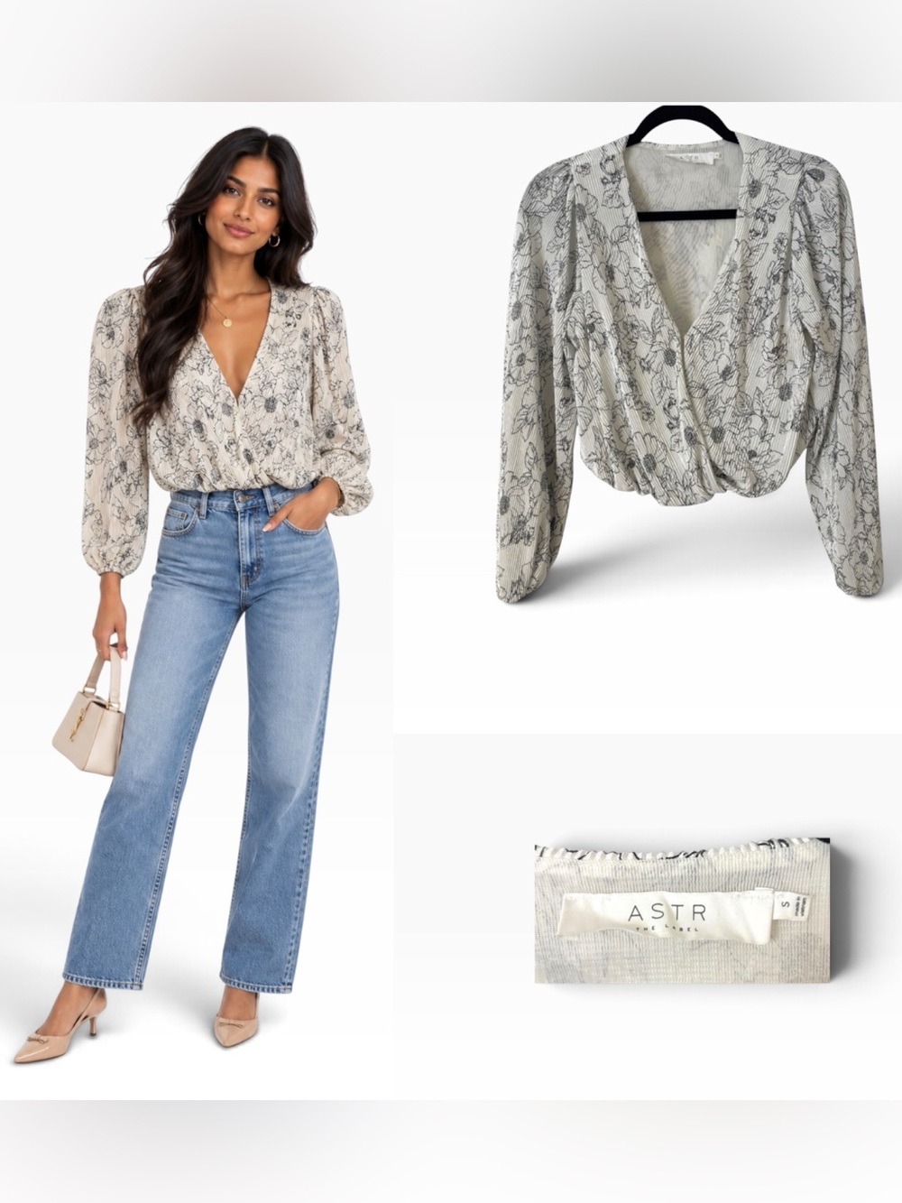 ASTR Wrap Cropped Blouse